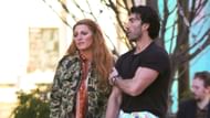 Blake Lively and Justin Baldoni are seen on the set of "It Ends with Us" on January 12, 2024 (Image via Getty)